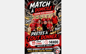 M18 F recoivent ASCA2 , soyons tous la pour ce Dernier Match de la saison.